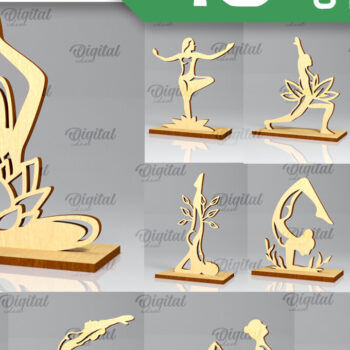 Intra απο ξύλο plywood 3mm-4mm πάχος – Yoga Stand Decor Yoga Pose Δίασταση  20x20 cm INTRAFABR-97300657 - Image 1