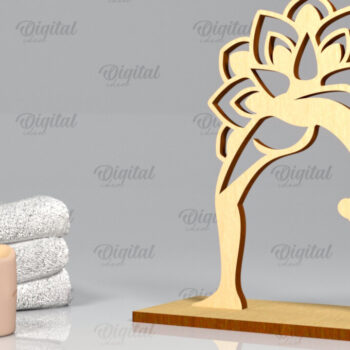 Intra απο ξύλο plywood 3mm-4mm πάχος – Yoga Stand Decor Yoga Pose Δίασταση  20x20 cm INTRAFABR-97300657 - Image 2
