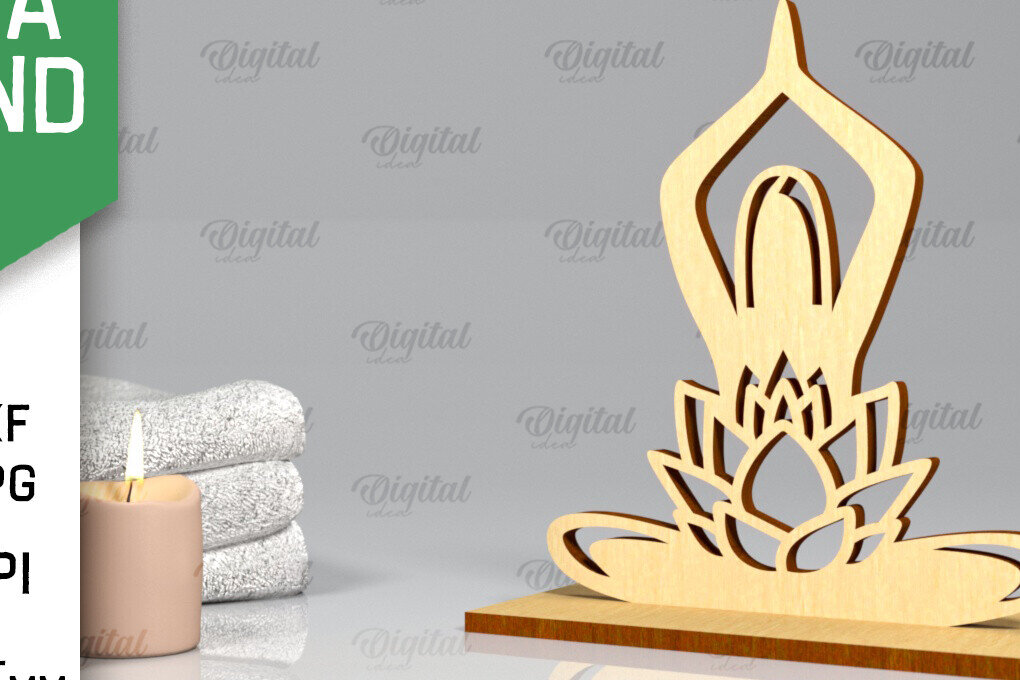 Intra απο ξύλο plywood 3mm-4mm πάχος – Yoga Stand Decor Yoga Pose Δίασταση  20x20 cm INTRAFABR-97173388