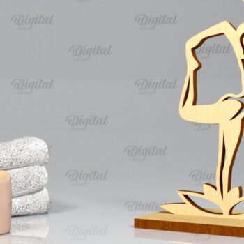 Intra απο ξύλο plywood 3mm-4mm πάχος – Yoga Stand Decor Yoga Pose Δίασταση  20x20 cm INTRAFABR-97173442 - Image 1