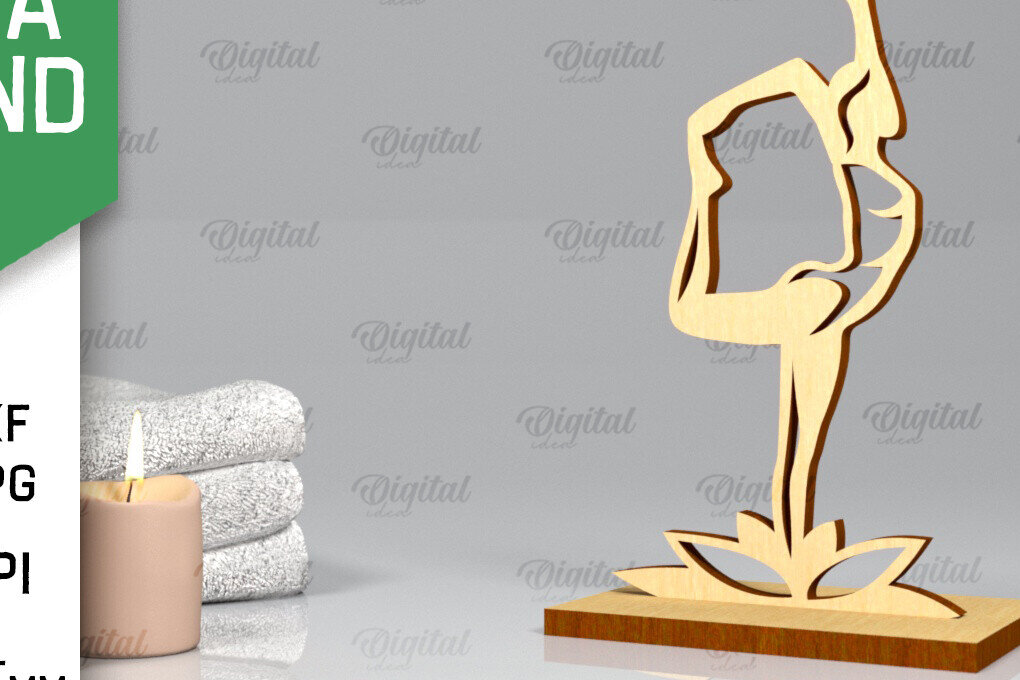 Intra απο ξύλο plywood 3mm-4mm πάχος – Yoga Stand Decor Yoga Pose Δίασταση  20x20 cm INTRAFABR-97173442