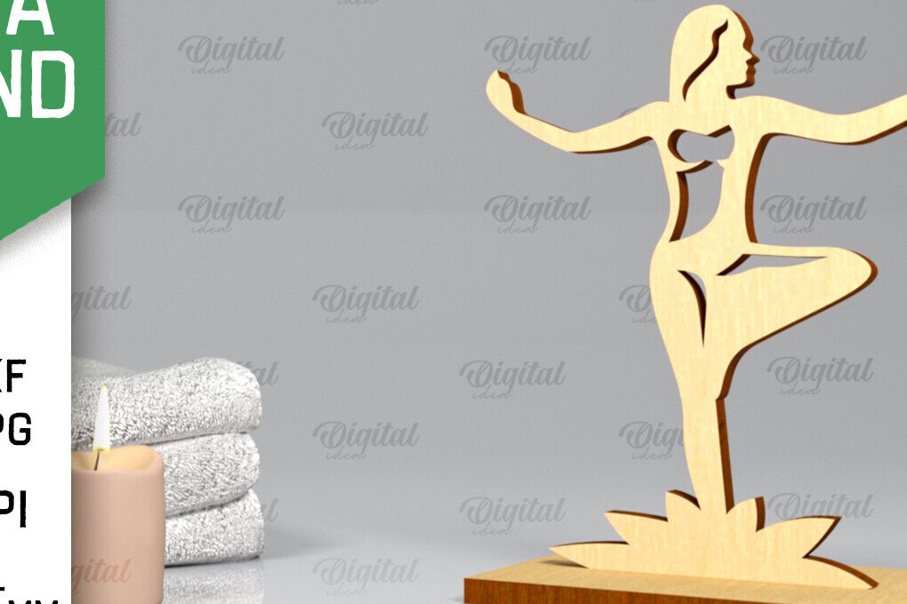 Intra απο ξύλο plywood 3mm-4mm πάχος – Yoga Stand Decor Yoga Pose Δίασταση  20x20 cm INTRAFABR-97173565