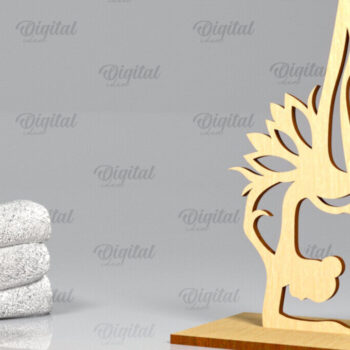 Intra απο ξύλο plywood 3mm-4mm πάχος – Yoga Stand Decor Yoga Pose Δίασταση  20x20 cm INTRAFABR-97173921 - Image 1