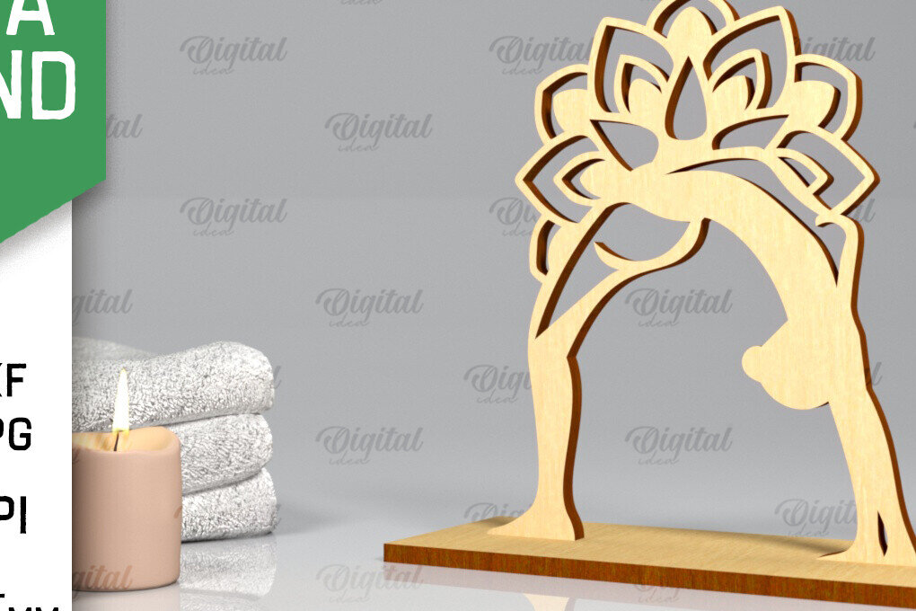 Intra απο ξύλο plywood 3mm-4mm πάχος – Yoga Stand Decor Yoga Pose Δίασταση  20x20 cm INTRAFABR-97172784