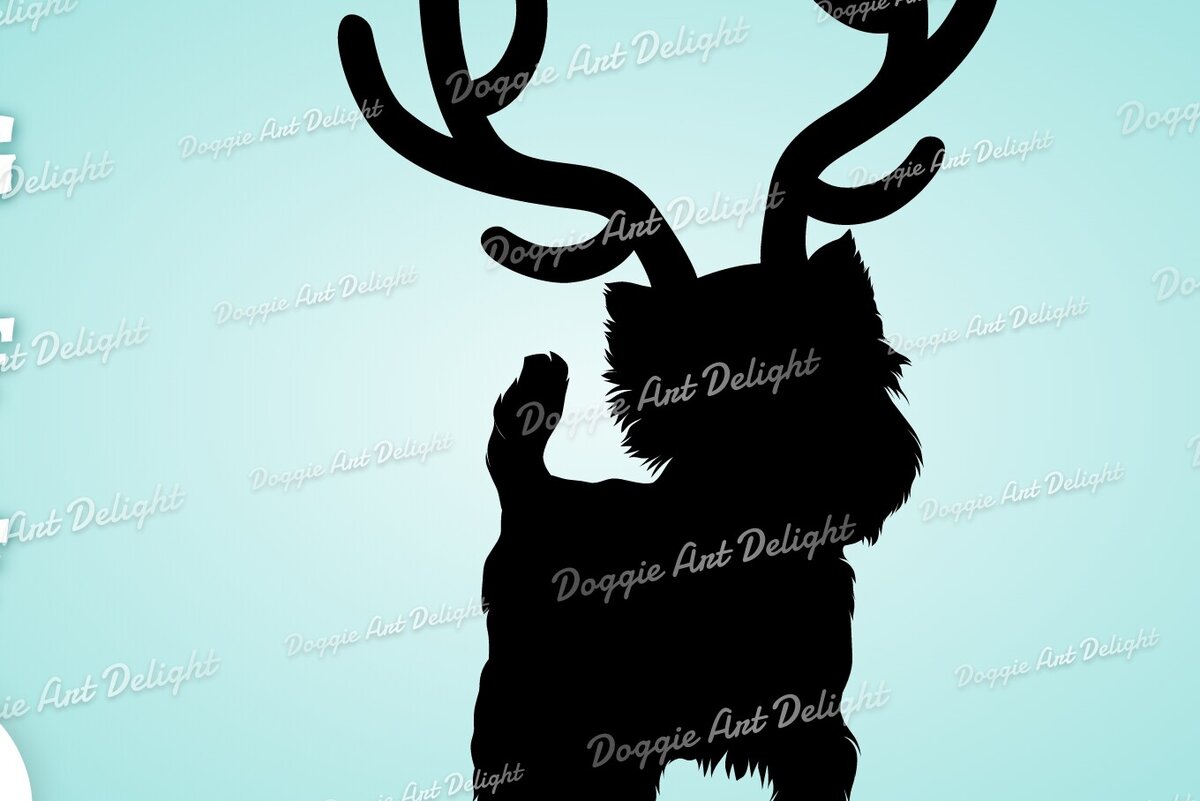 Intra απο ξύλο plywood 3mm-4mm πάχος – Yorkie Christmas Dog Reindeer Png Δίασταση  20x20 cm INTRAFABR-82919272