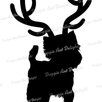 Intra απο ξύλο plywood 3mm-4mm πάχος – Yorkie Christmas Dog Reindeer Png Δίασταση  20x20 cm INTRAFABR-82919272 - Image 2