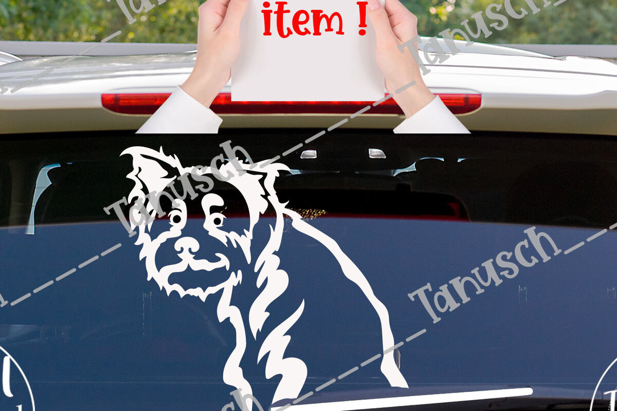 Intra απο ξύλο plywood 3mm-4mm πάχος – Παράθυρο αυτοκινήτου Yorky Wagging Tail Δίασταση  20x20 cm INTRAFABR-68304580