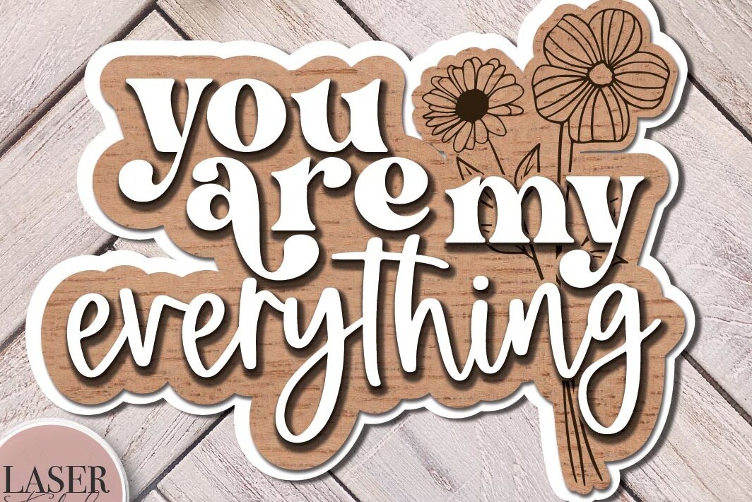 Intra απο ξύλο plywood 3mm-4mm πάχος – You Are My Everything Δίασταση  20x20 cm INTRAFABR-71541106