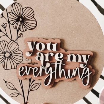 Intra απο ξύλο plywood 3mm-4mm πάχος – You Are My Everything Δίασταση  20x20 cm INTRAFABR-75321119 - Image 1