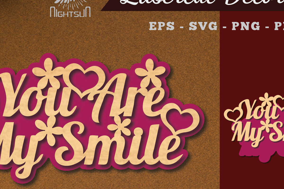 Intra απο ξύλο plywood 3mm-4mm πάχος – You Are My SmileDecoration Δίασταση  20x20 cm INTRAFABR-114021216