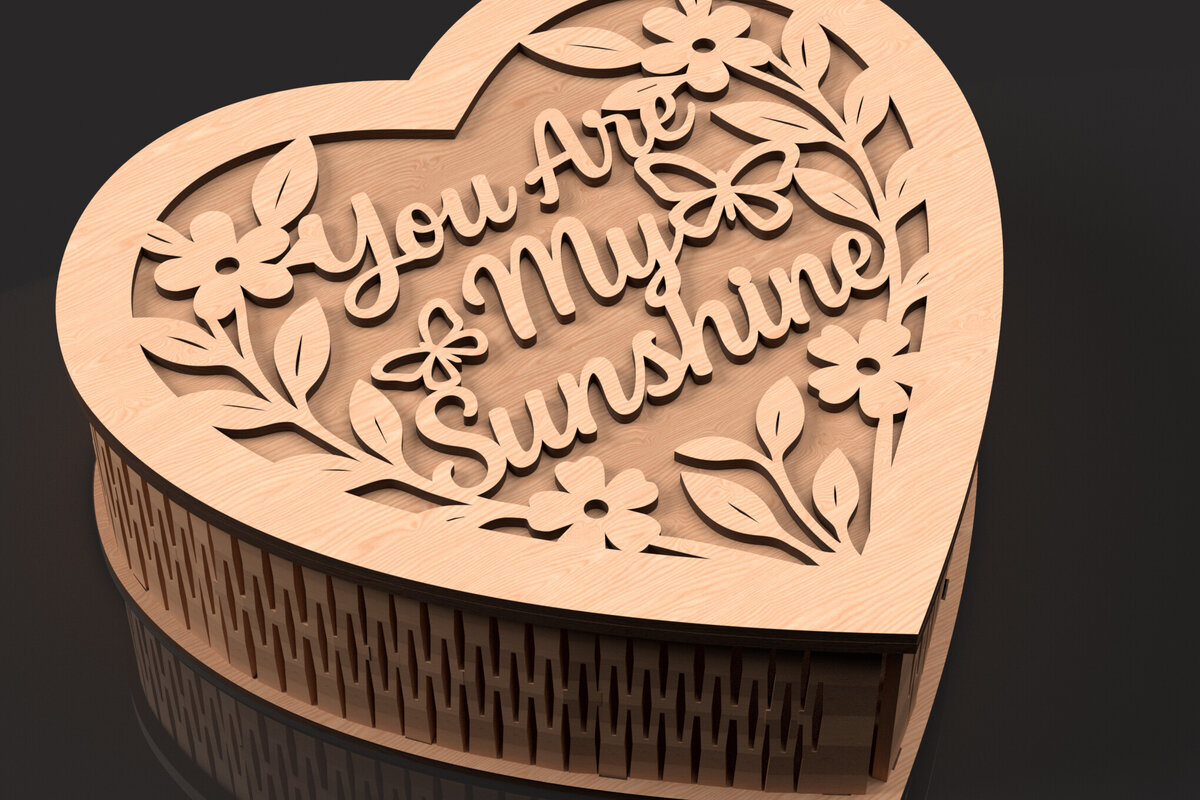 Intra απο ξύλο plywood 3mm-4mm πάχος – You Are My Sunshine Box Δίασταση 20x20 cm INTRAFABR-119716350