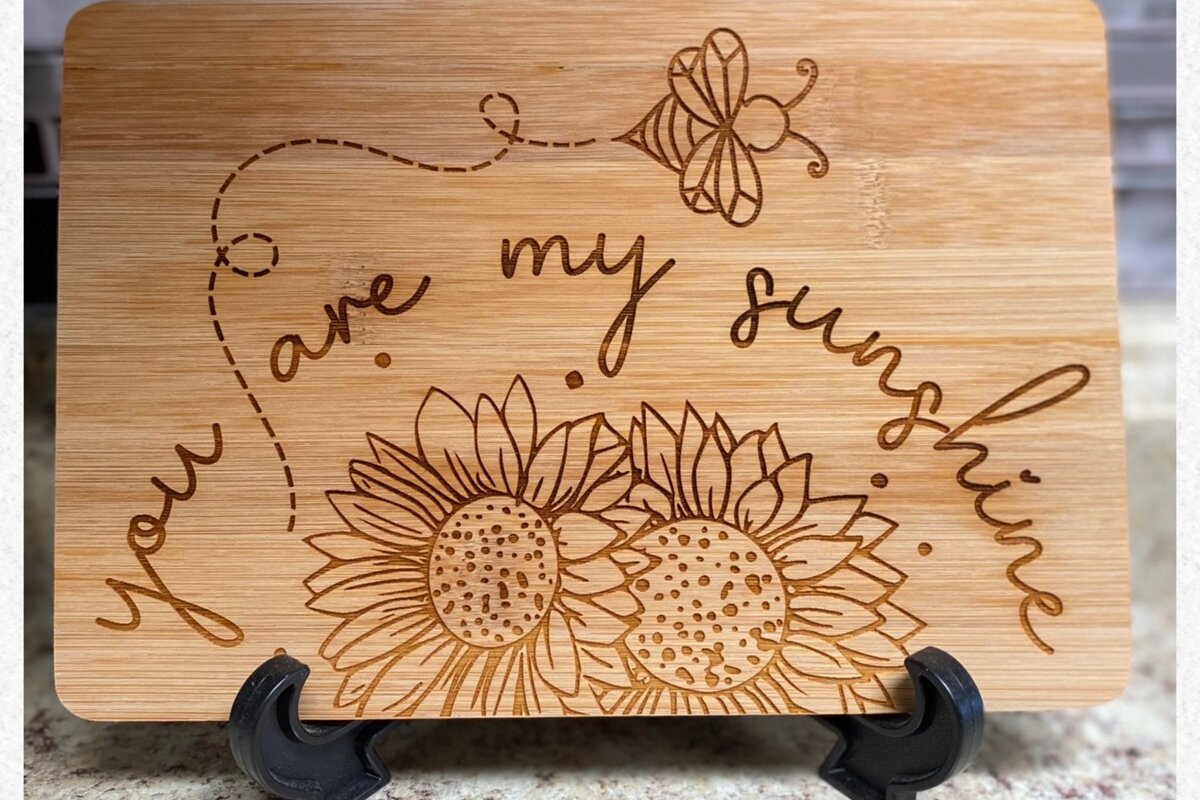 Intra απο ξύλο plywood 3mm-4mm πάχος – You Are My Sunshine Cutting Board Laser Δίασταση  20x20 cm INTRAFABR-29006599