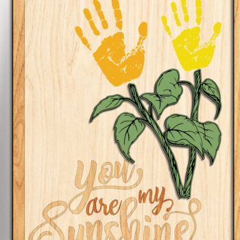 Intra απο ξύλο plywood 3mm-4mm πάχος – You Are My Sunshine Handprint Sign Δίασταση  40x30 cm INTRAFABR-95503597 - Image 1