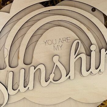 Intra απο ξύλο plywood 3mm-4mm πάχος – You Are My Sunshine Laser Sign Δίασταση  40x30 cm INTRAFABR-24837205 - Image 3