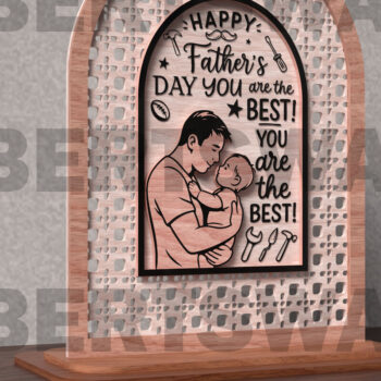 Intra απο ξύλο plywood 3mm-4mm πάχος – Είσαι ο καλύτερος μπαμπάς Δίασταση  20x20 cm INTRAFABR-121720973 - Image 2