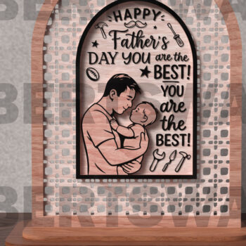 Intra απο ξύλο plywood 3mm-4mm πάχος – Είσαι ο καλύτερος μπαμπάς Δίασταση  20x20 cm INTRAFABR-121720973 - Image 3