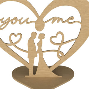 Intra απο ξύλο plywood 3mm-4mm πάχος – You & Me Heart Ξύλινη διακόσμηση Δίασταση  20x20 cm INTRAFABR-111650700