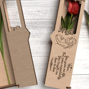 Intra απο ξύλο plywood 3mm-4mm πάχος – Με έμαθες να ζω - Mom Box Δίασταση  20x20 cm INTRAFABR-119418284 - Image 1