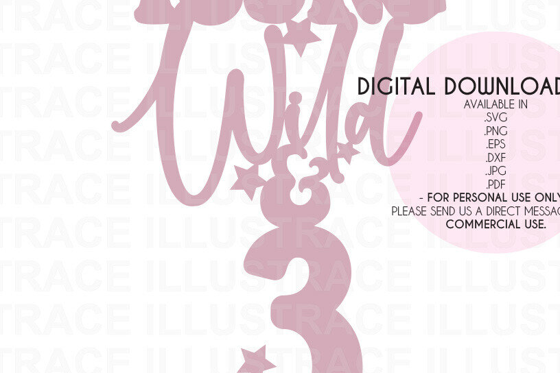 Intra απο ξύλο plywood 3mm-4mm πάχος – Young Wild Three Cake Topper Δίασταση  20x20 cm INTRAFABR-85266340