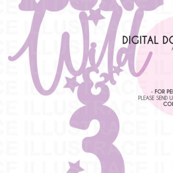 Intra απο ξύλο plywood 3mm-4mm πάχος – Young Wild Three Cake Topper Δίασταση  20x20 cm INTRAFABR-85266340 - Image 3