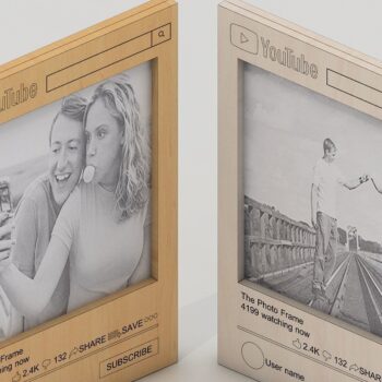 Intra απο ξύλο plywood 3mm-4mm πάχος – Προσαρμόσιμο πλαίσιο Youtube Social Media Δίασταση  20x20 cm INTRAFABR-40159163 - Image 1