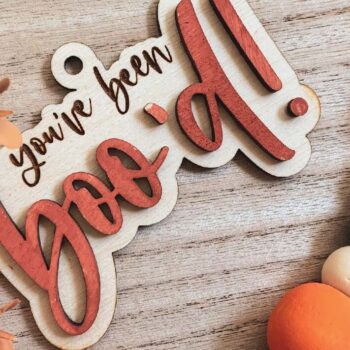 Intra απο ξύλο plywood 3mm-4mm πάχος – You've Been Boo'd Tag Δίασταση  20x20 cm INTRAFABR-74519501 - Image 1