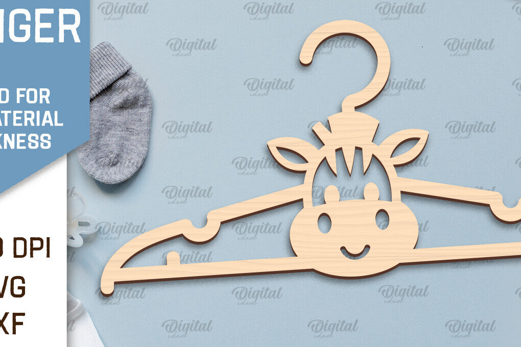 Intra απο ξύλο plywood 3mm-4mm πάχος – Κρεμάστρα μωρού Zebra με λέιζερ Δίασταση  20x20 cm INTRAFABR-99139391