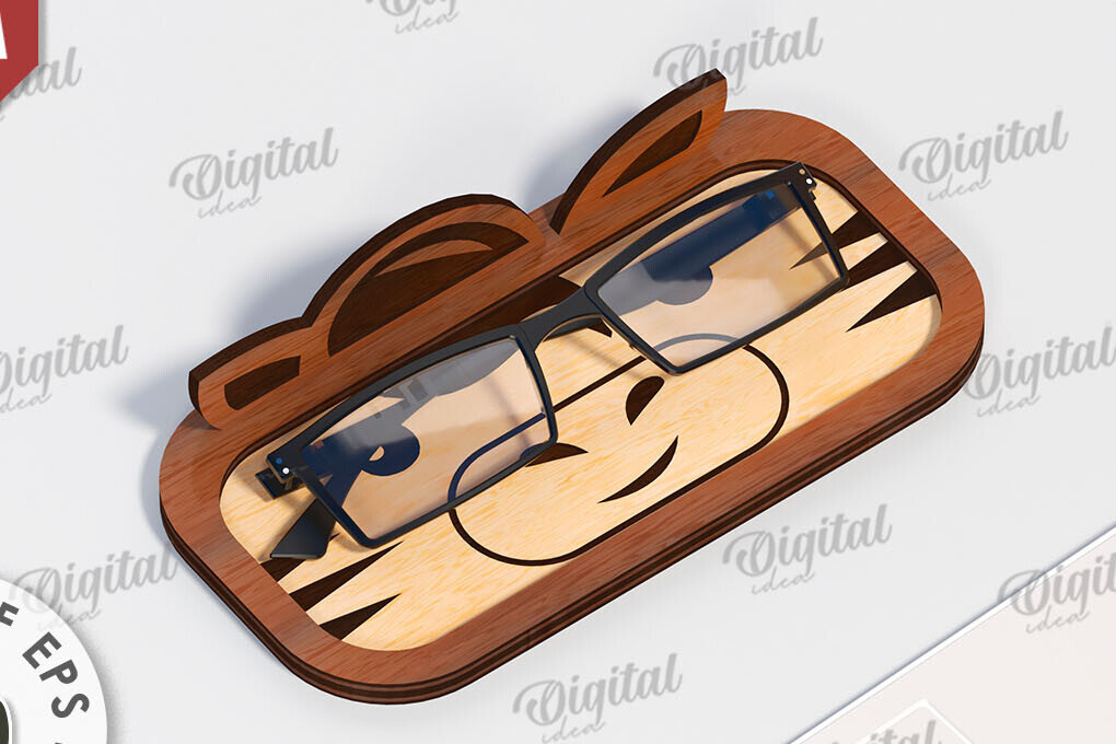 Intra απο ξύλο plywood 3mm-4mm πάχος – Κοπή με λέιζερ θήκη γυαλιών Zebra Δίασταση  20x20 cm INTRAFABR-116204320