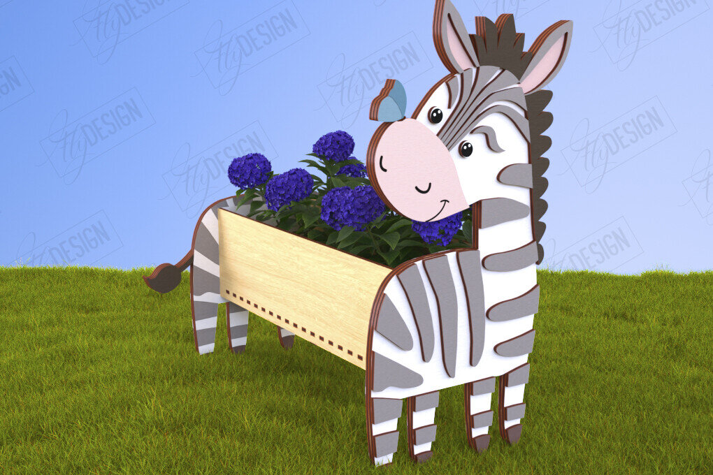 Intra απο ξύλο plywood 3mm-4mm πάχος – Ζέβρα Flower Stand Κοπή λέιζερ | Κήπος Δίασταση  20x20 cm INTRAFABR-120427622