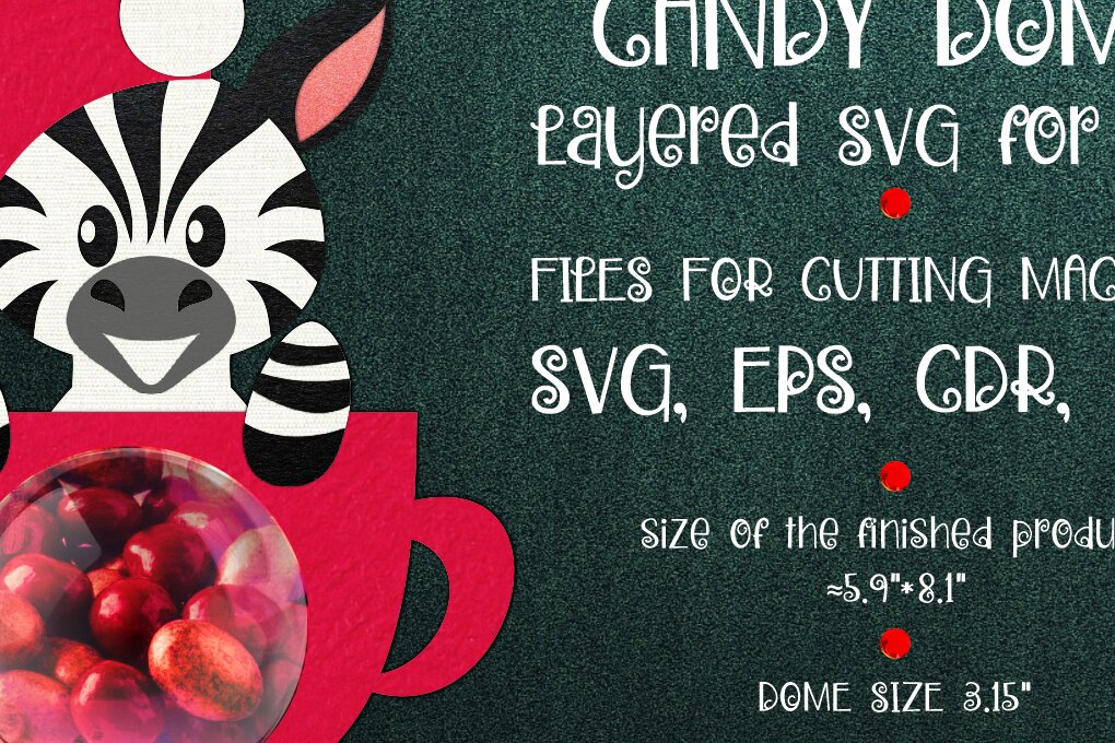 Intra απο ξύλο plywood 3mm-4mm πάχος – Zebra in a Cup | Christmas Candy Dome Δίασταση  20x20 cm INTRAFABR-85099756