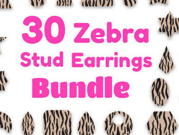 Intra απο ξύλο plywood 3mm-4mm πάχος – Zebra Stud Earrings, Laser Files Δίασταση  5x5 cm INTRAFABR-11587041 - Image 1