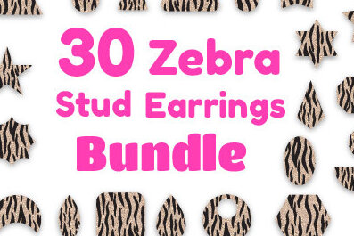 Intra απο ξύλο plywood 3mm-4mm πάχος – Zebra Stud Earrings, Laser Files Δίασταση  5x5 cm INTRAFABR-11587041