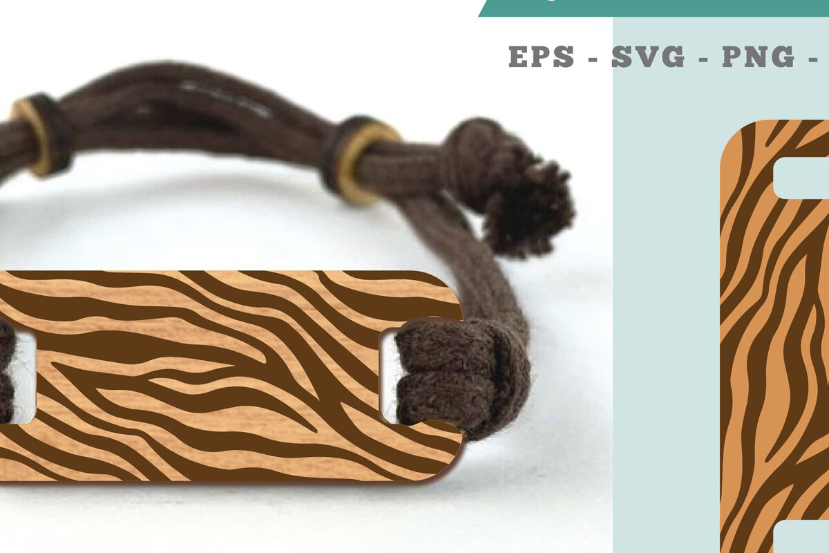 Intra απο ξύλο plywood 3mm-4mm πάχος – Βραχιόλι Zebra Texture Δίασταση  20x20 cm INTRAFABR-105090731