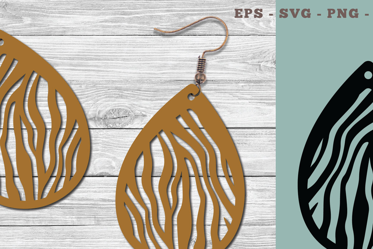 Intra απο ξύλο plywood 3mm-4mm πάχος – Σκουλαρίκια κοπής με λέιζερ Zebra Texture Δίασταση  5x5 cm INTRAFABR-103777379