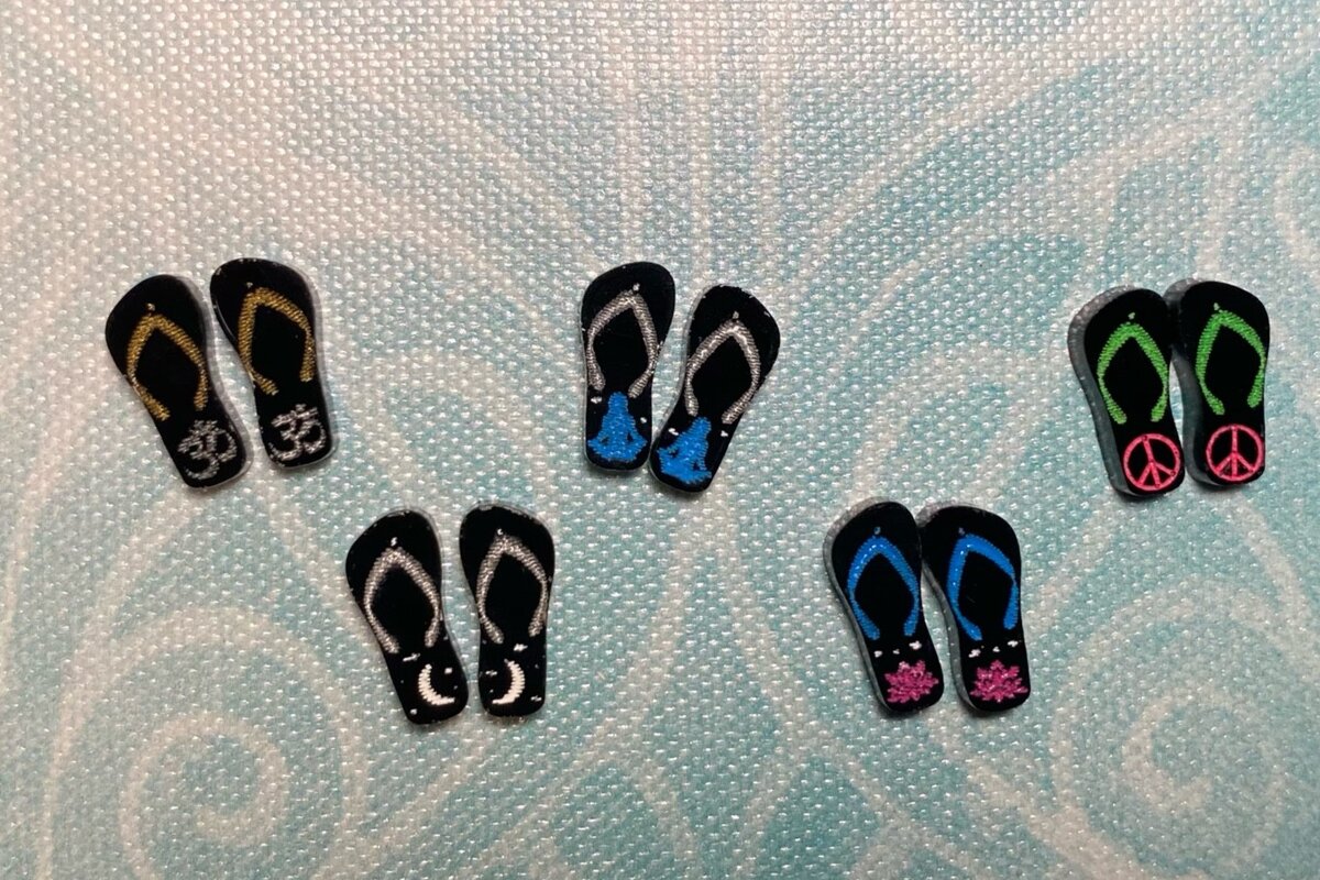 Intra απο ξύλο plywood 3mm-4mm πάχος – Σκουλαρίκια Zen Flip Flop Πακέτο Laser Δίασταση  5x5 cm INTRAFABR-30521511