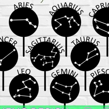 Intra απο ξύλο plywood 3mm-4mm πάχος – Zodiac Birthday Topper Collection Δίασταση  20x20 cm INTRAFABR-31907199 - Image 7