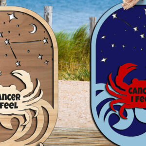 Intra απο ξύλο plywood 3mm-4mm πάχος – Διακοσμητικό στολίδι Zodiac Cancer Stand για το σπίτι Δίασταση  40x30 cm INTRAFABR-105821561