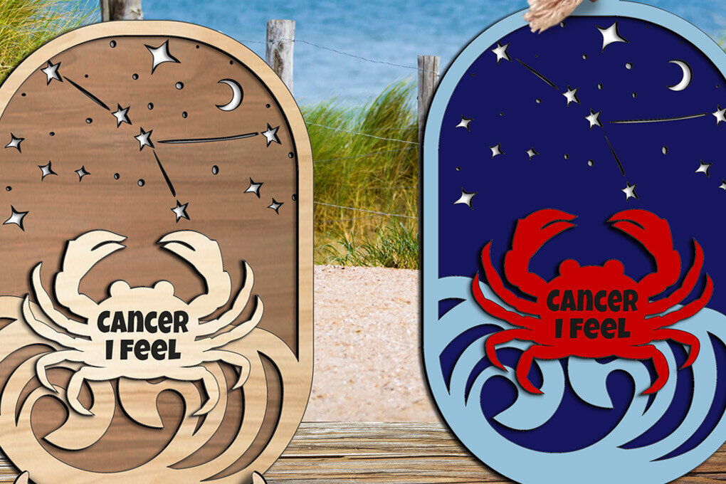 Intra απο ξύλο plywood 3mm-4mm πάχος – Διακοσμητικό στολίδι Zodiac Cancer Stand για το σπίτι Δίασταση  40x30 cm INTRAFABR-105821561