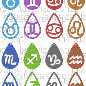 Intra απο ξύλο plywood 3mm-4mm πάχος – Σκουλαρίκια Zodiac, Ωροσκόπιο Δίασταση  5x5 cm INTRAFABR-25329267 - Image 1