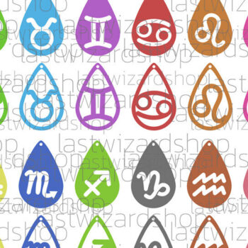 Intra απο ξύλο plywood 3mm-4mm πάχος – Σκουλαρίκια Zodiac, Ωροσκόπιο Δίασταση  5x5 cm INTRAFABR-25329267 - Image 4