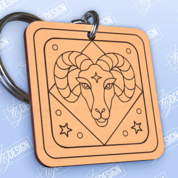 Intra απο ξύλο plywood 3mm-4mm πάχος – Πακέτο σχεδίασης κοπής λέιζερ μπρελόκ Zodiac Δίασταση  5x5 cm INTRAFABR-98551840 - Image 4