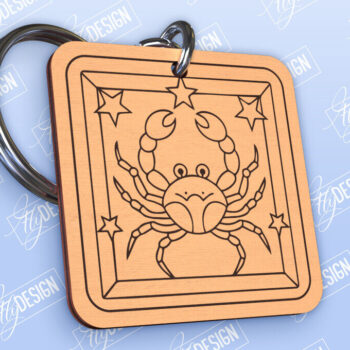 Intra απο ξύλο plywood 3mm-4mm πάχος – Πακέτο σχεδίασης κοπής λέιζερ μπρελόκ Zodiac Δίασταση  5x5 cm INTRAFABR-98551840 - Image 6