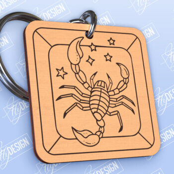 Intra απο ξύλο plywood 3mm-4mm πάχος – Πακέτο σχεδίασης κοπής λέιζερ μπρελόκ Zodiac Δίασταση  5x5 cm INTRAFABR-98551840 - Image 10