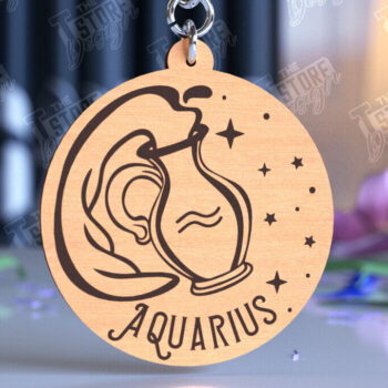 Intra απο ξύλο plywood 3mm-4mm πάχος – Πακέτο σχεδίασης κοπής λέιζερ μπρελόκ Zodiac Δίασταση  5x5 cm INTRAFABR-98273439 - Image 2