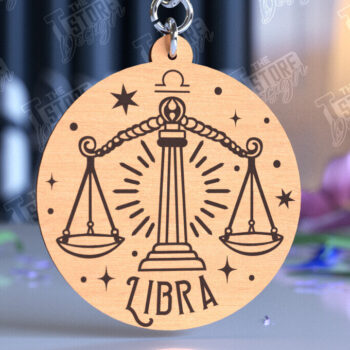 Intra απο ξύλο plywood 3mm-4mm πάχος – Πακέτο σχεδίασης κοπής λέιζερ μπρελόκ Zodiac Δίασταση  5x5 cm INTRAFABR-98273439 - Image 5