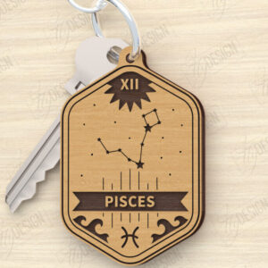 Intra απο ξύλο plywood 3mm-4mm πάχος – Κοπή λέιζερ με μπρελόκ Zodiac | Ιχθύες | CNC Δίασταση  5x5 cm INTRAFABR-119964454