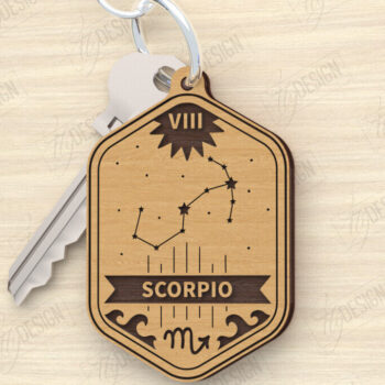 Intra απο ξύλο plywood 3mm-4mm πάχος – Κοπή λέιζερ με μπρελόκ Zodiac | Σκορπιός |CNC Δίασταση  5x5 cm INTRAFABR-119964403 - Image 1