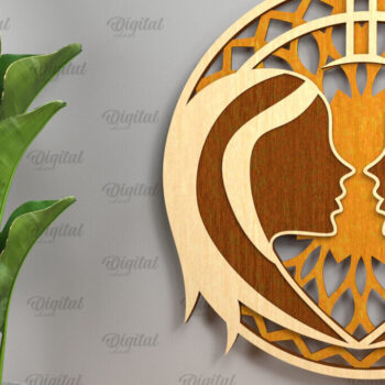 Intra απο ξύλο plywood 3mm-4mm πάχος – Αρχείο κοπής με λέιζερ ZODIAC. Ωροσκόπιο με στρώσεις Δίασταση  20x20 cm INTRAFABR-93642050 - Image 1