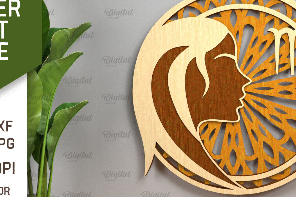 Intra απο ξύλο plywood 3mm-4mm πάχος – Αρχείο κοπής με λέιζερ ZODIAC. Ωροσκόπιο με στρώσεις Δίασταση  20x20 cm INTRAFABR-93642152