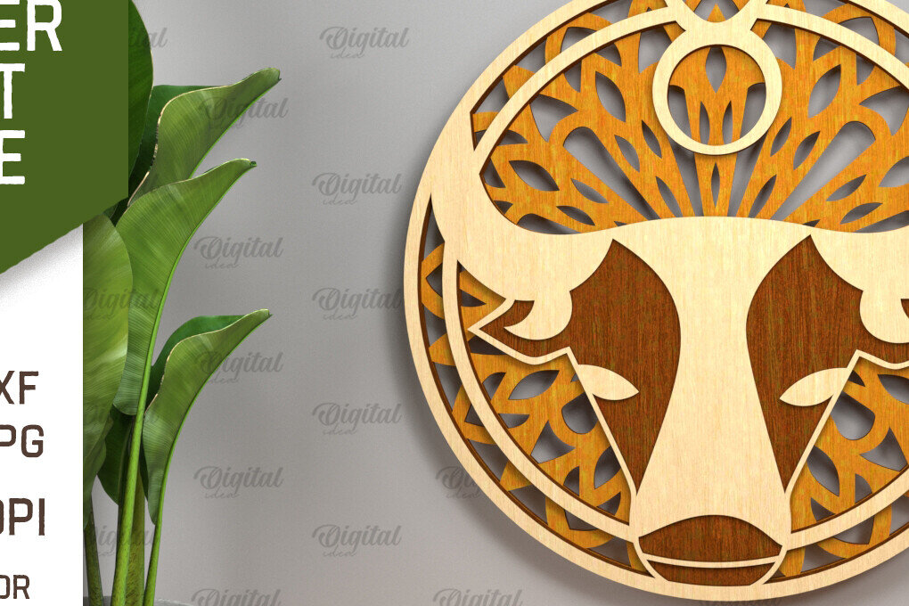 Intra απο ξύλο plywood 3mm-4mm πάχος – Αρχείο κοπής με λέιζερ ZODIAC. Ωροσκόπιο με στρώσεις Δίασταση  20x20 cm INTRAFABR-93641664